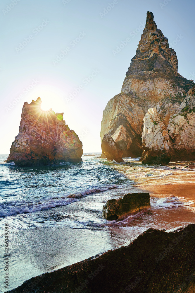 Naklejka premium Ursa Beach coastline with rocks