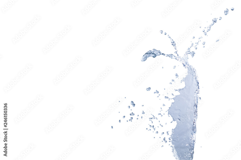 Water splash isolated on white background