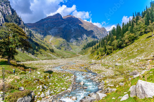 Beautiful Landscape of Hampta Pass Trek in Himachal Pradesh, India photo