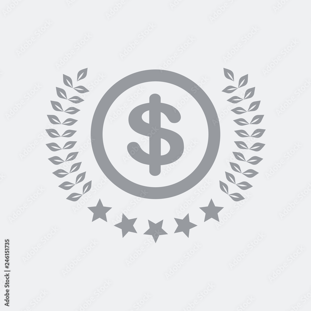 Laurel wreath with Dollar symbol Laurel wreath with Dollar symbol
