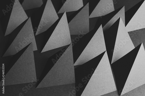 Obraz na płótnie Pyramidal shapes of paper, composition for abstract background