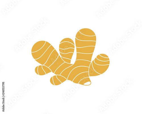 Ginger logo. Isolated ginger on white background