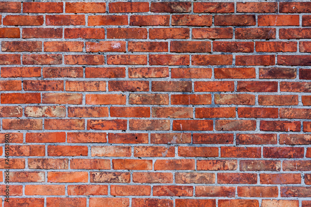 Od red brick wall texture background. bricked wall of orange color, wide vintage style. Od red brick wall texture background. bricked wall of orange color, wide vintage style.