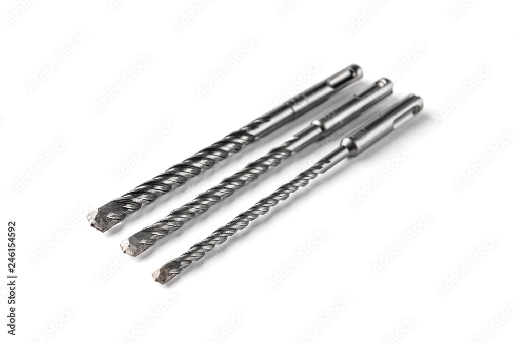 Drill bit for concrete isolated on white background. Drill bit for concrete isolated on white background.
