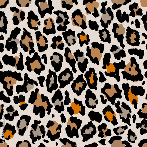 Leopard seamless pattern design, vector illustration background. Leopard print pattern. 80s opulence. Trendy hand drawn textures. Modern abstract design for paper, cover, fabric, interior decor