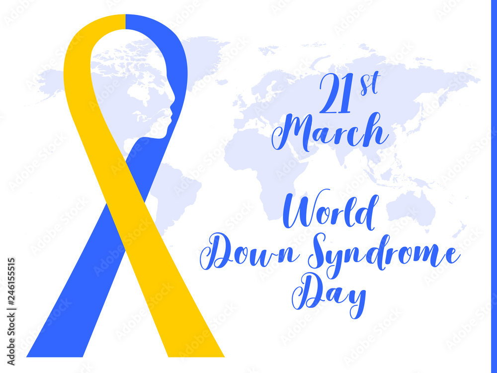 World Down Syndrome Day. Symbol of Down Syndrome. Yellow and blue ...