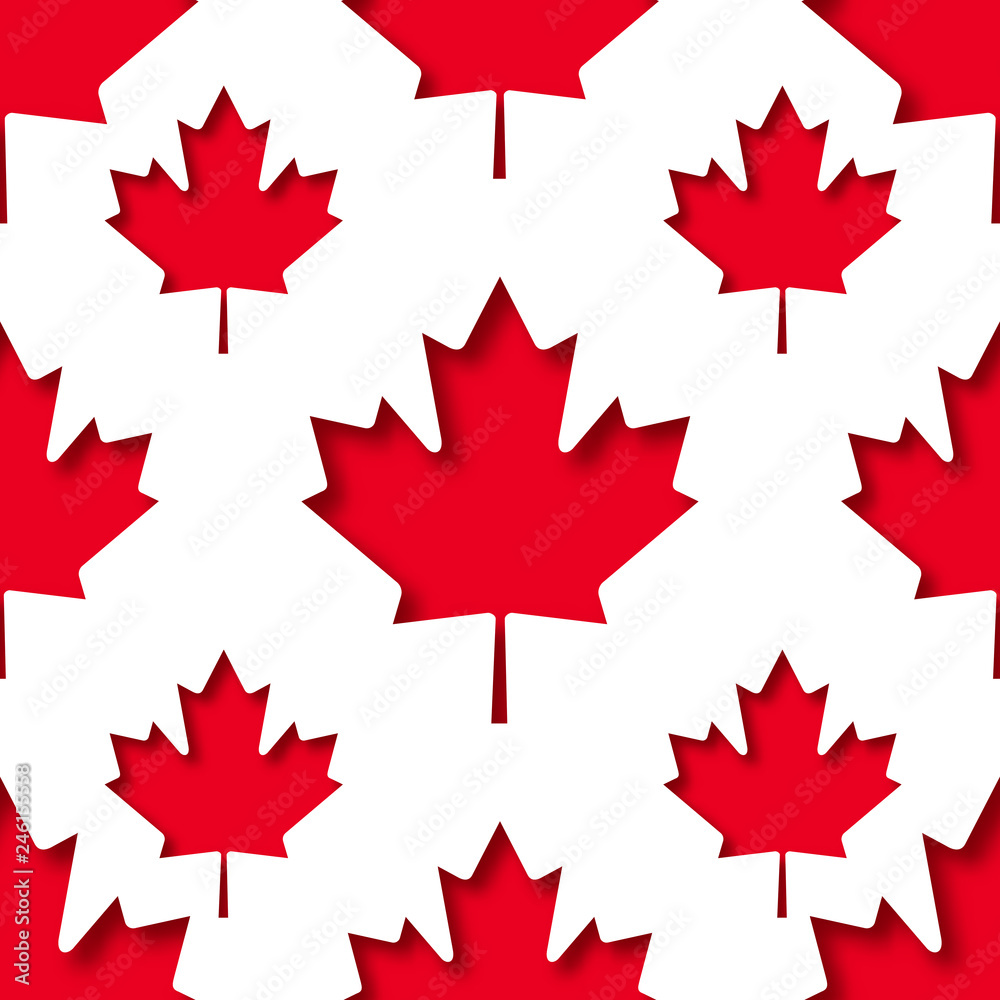 Seamless pattern with maple leafs. Canada Day design vector illustration Seamless pattern with maple leafs. Canada Day design vector illustration