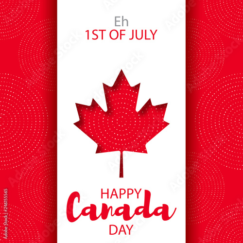 Background in National Colors of the Canada. Vector card for Canada Day