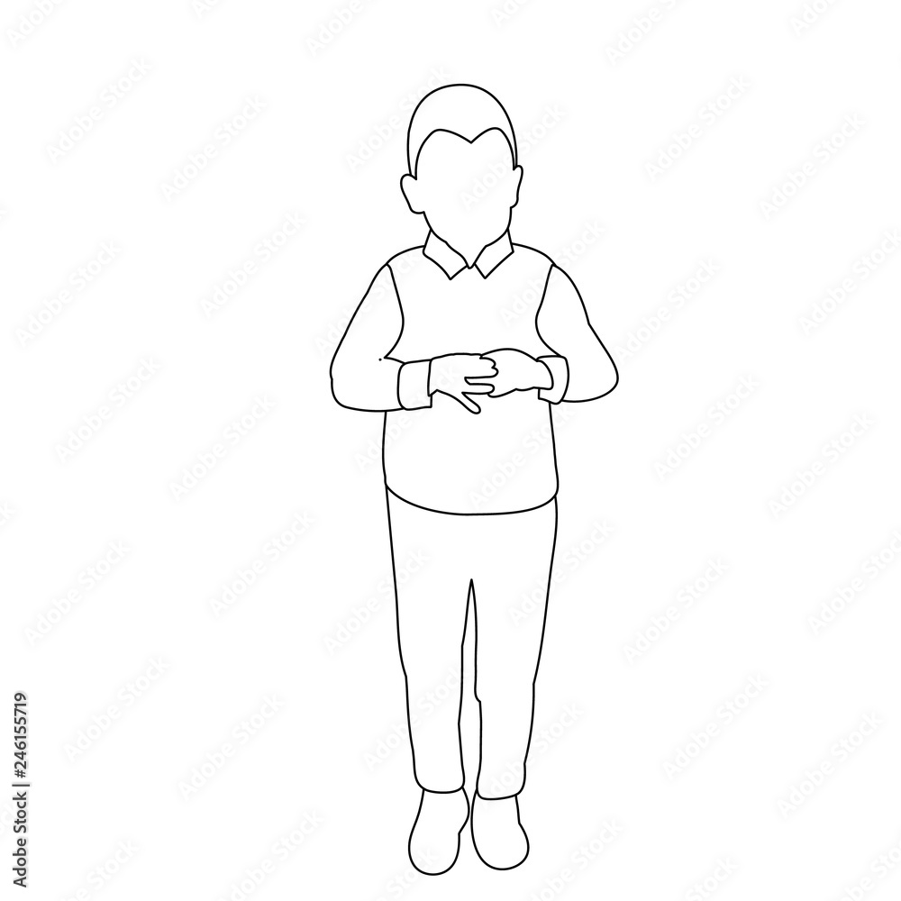 isolated, sketch of a child isolated, sketch of a child