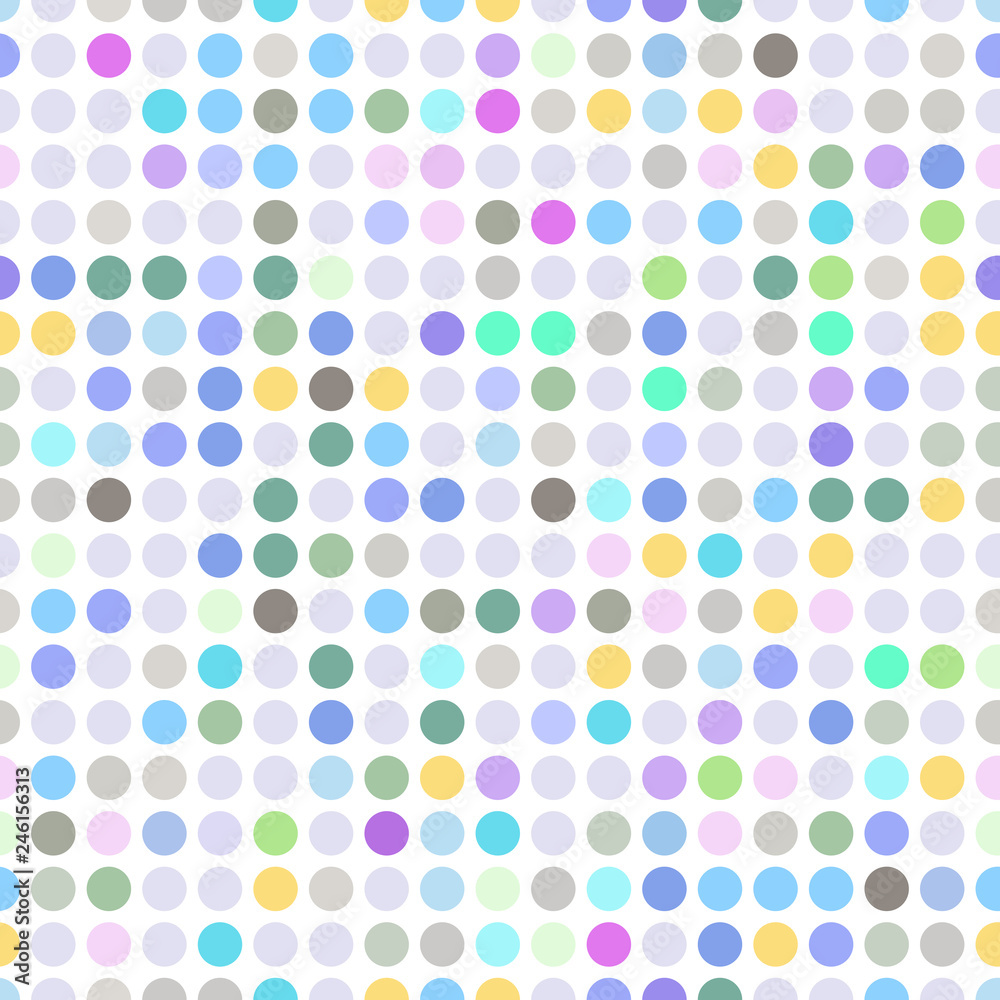 Seamless abstract pattern with colorful circles. Minimal geometric pattern vector background. Perfect for wallpapers, pattern fills, web page backgrounds, surface textures, textile