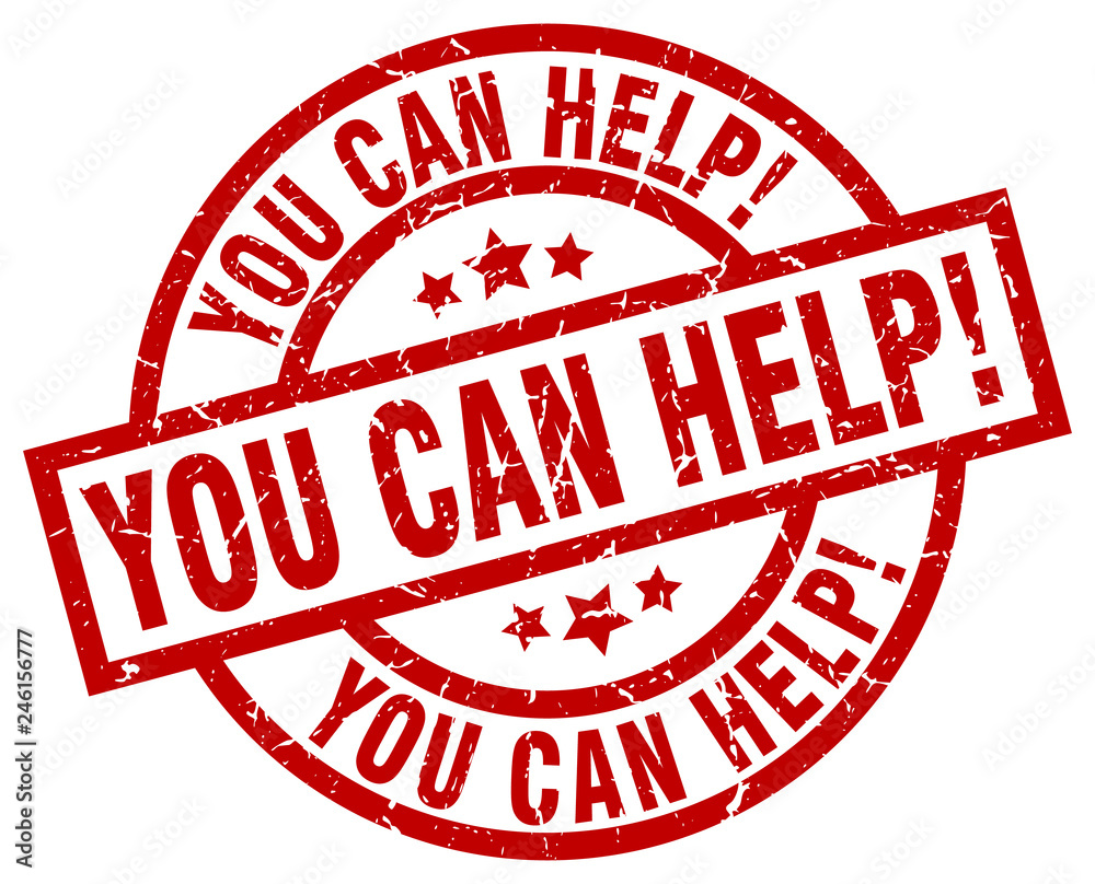 you can help round red grunge stamp you can help round red grunge stamp
