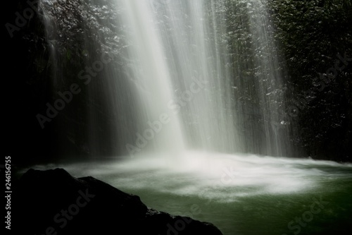 Water breaks through an underground cave