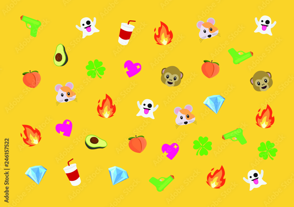 Emoji pattern vector