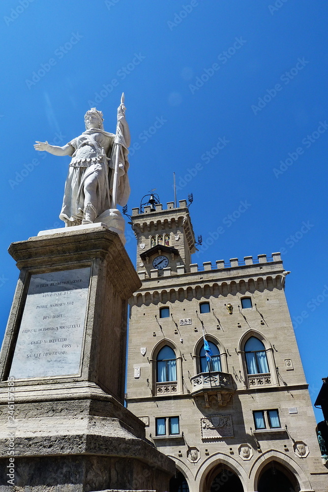 Palazzo Pubblico and Statue of Liberty, Republic of San Marino