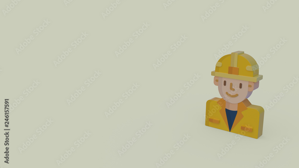 3d icon of worker 3d icon of worker