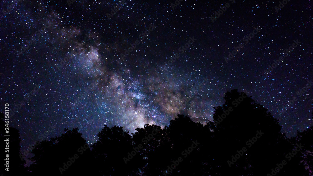 beautiful milkyway on a night sky, Long exposure photograph