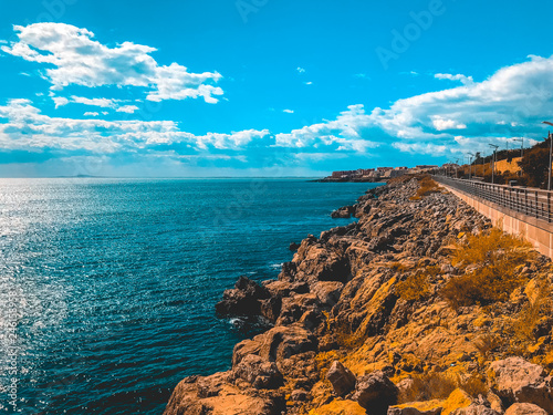 Rocky coastline in Tasmania Australia