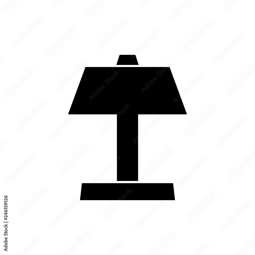 Table or desktop lamp isolated flat vector icon on white background Table or desktop lamp isolated flat vector icon on white background