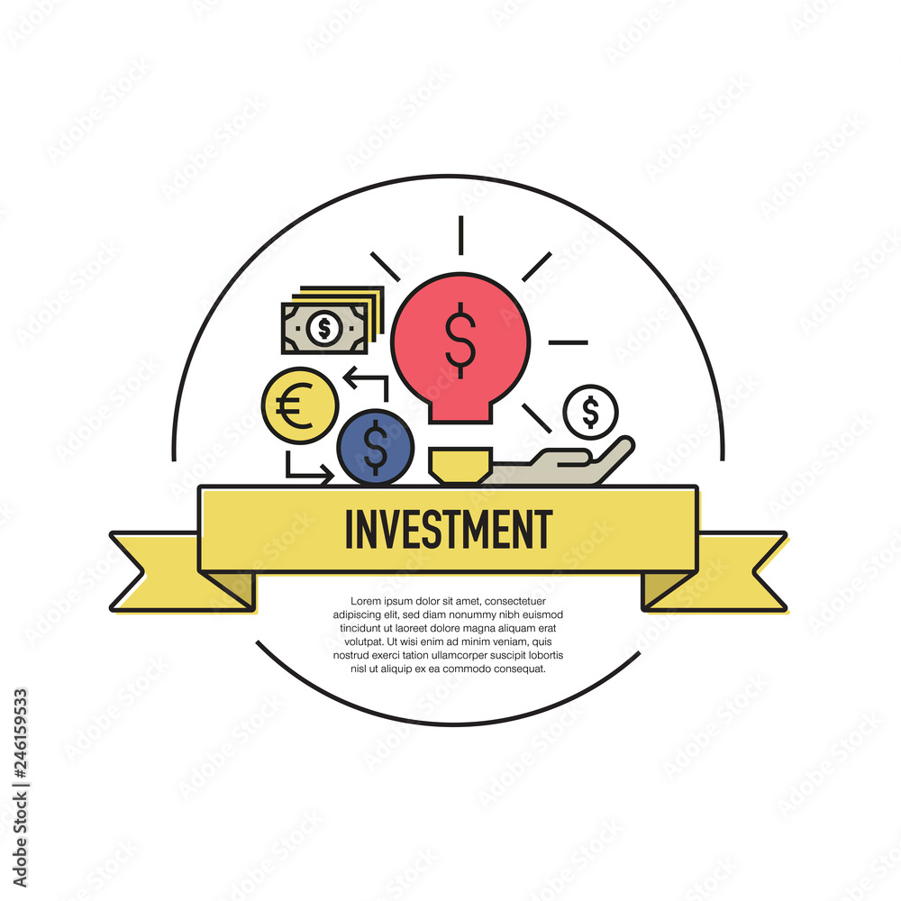 Fototapeta premium INVESTMENT LINE ICON SET
