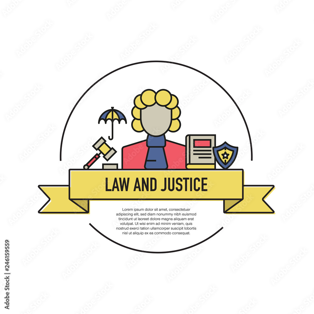 LAW AND JUSTICE LINE ICON SET