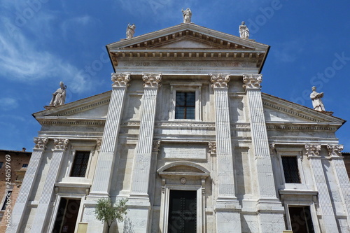 Facade of the cathedral of Urbino, Marche, Italy