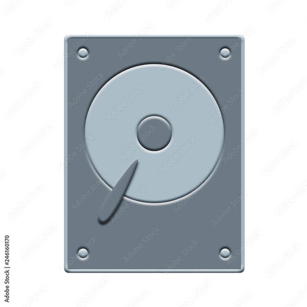 Computer Hard Drive Icon Isolated On White Background Computer Hard Drive Icon Isolated On White Background