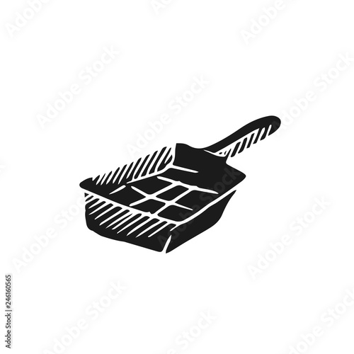 cat tray spatula vector doodle sketch isolated on white background