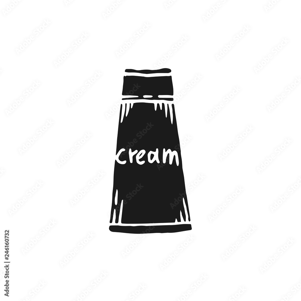 cream bottle vector doodle sketch isolated on white background cream bottle vector doodle sketch isolated on white background
