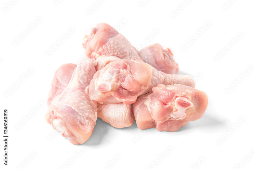 Raw chicken legs isolated on white background. Raw chicken legs isolated on white background.