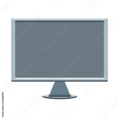 Computer Monitor. PC Symbol Isolated On White Background