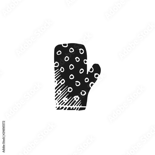 kitchen glove vector doodle sketch isolated on white background