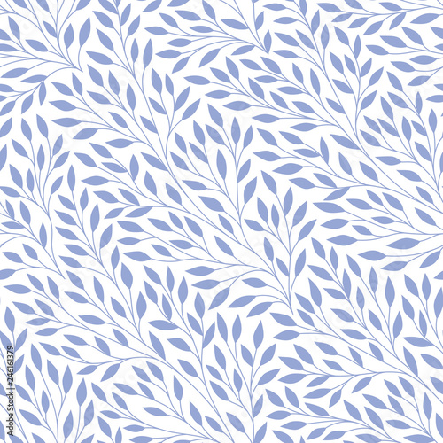 Seamless pattern with leaves. Vector illustration. Endless texture for season spring and summer design. Can be used for wallpaper, textile, gift wrap, greeting card background.