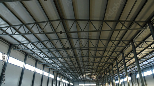 Industrial construction of a new plant .steel metal.