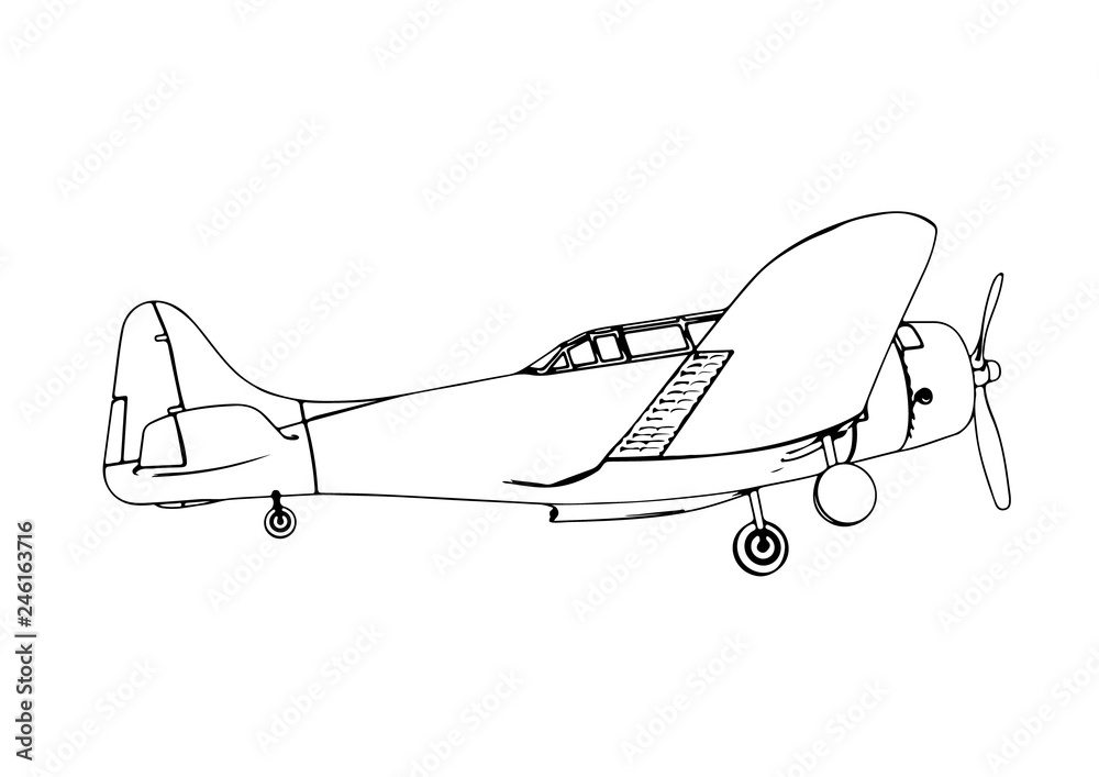 old military aircraft vector sketch old military aircraft vector sketch