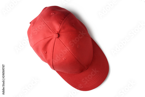Red cap on white background