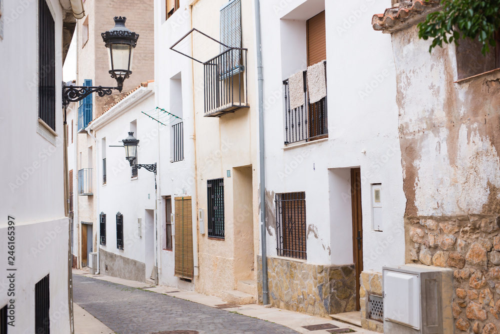 Travel, architecture and Mediterranean town concept - Spanish suburban street