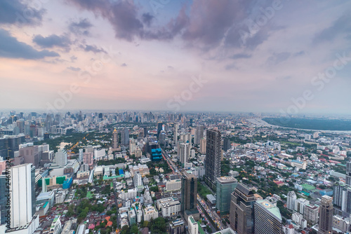 Panorama Bangkok City Skyline at Night.