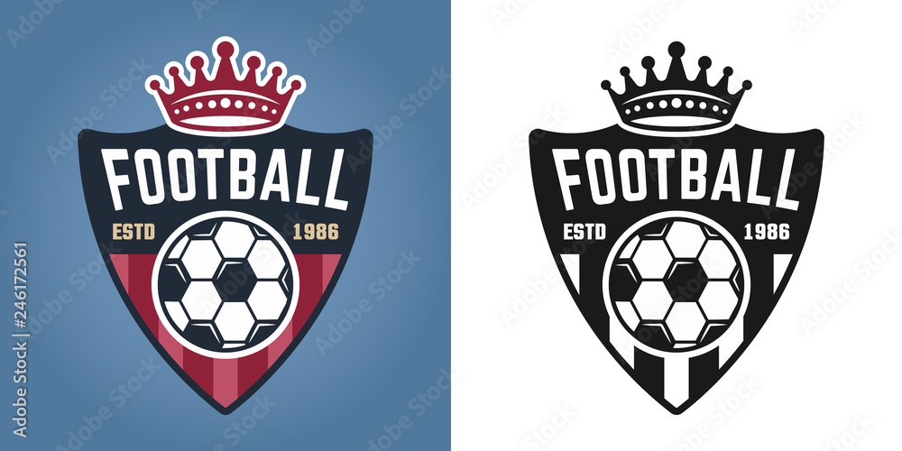Obraz premium Soccer shield vector two styles emblems or badges