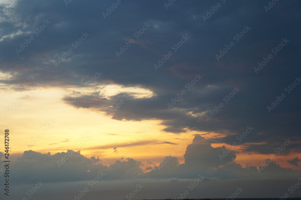 Clouds at sunset landscape