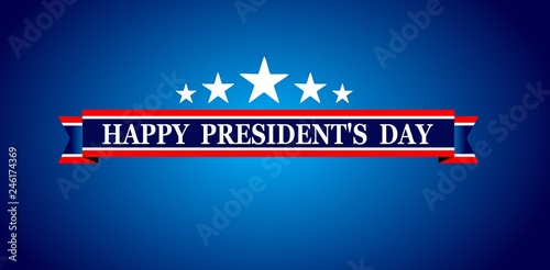 Happy President's day design blue background