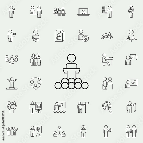 presentation to colleagues icon. Business Organisation icons universal set for web and mobile