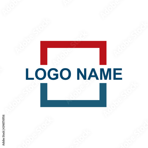Square logo design vector template