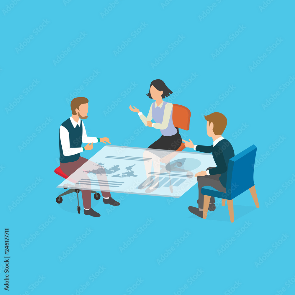Stock vector of young businessman working with team on creative idea project for analyzing company financial strategy. Concept picture for office ,discuss and business brainstorm project plan. Stock vector of young businessman working with team on creative idea project for analyzing company financial strategy. Concept picture for office ,discuss and business brainstorm project plan.
