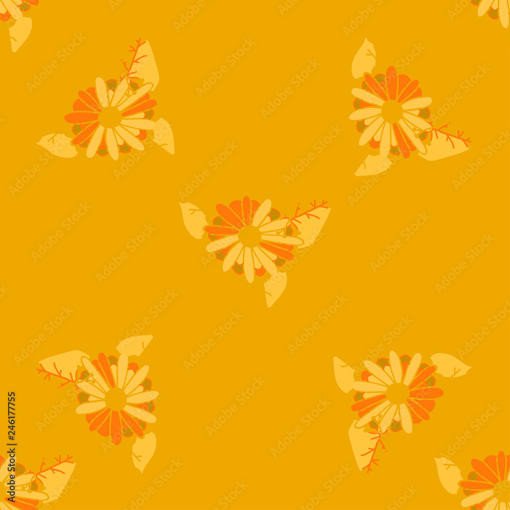 Abstract seamless pattern with flowers. Decorative background. Colorful texture for design of textile, fabric, cover, web