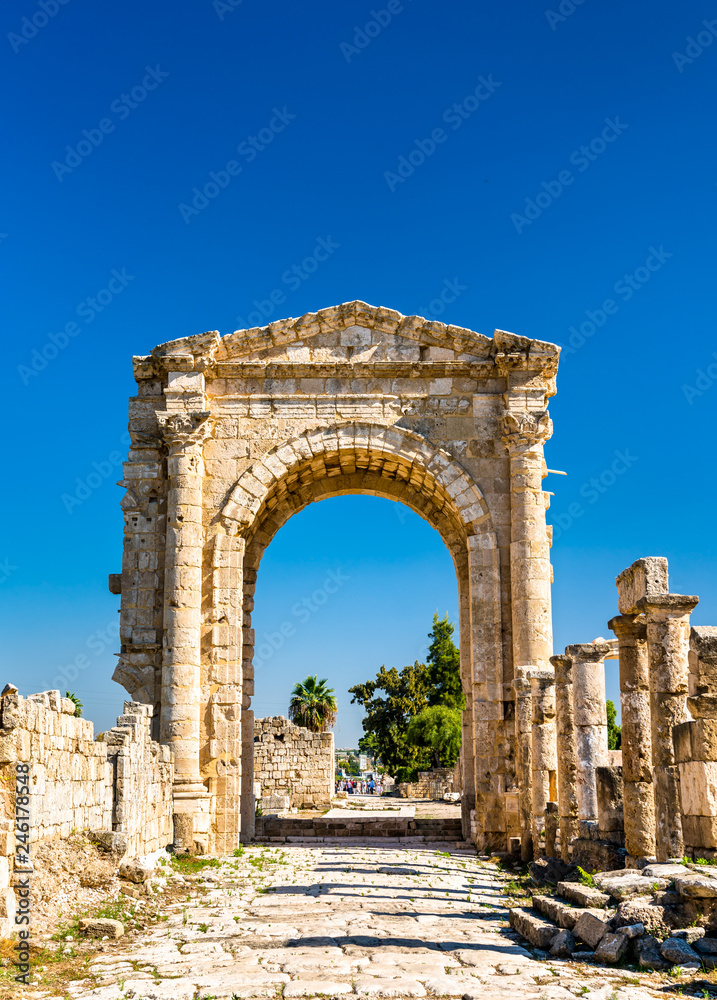 Arch of Hadrian at the Al-Bass Tyre necropolis in Lebanon