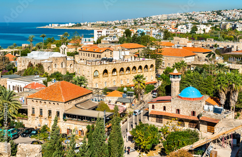 Sultan Abdul Mosque and Saint Jean-Marc Church in Byblos, Lebanon photo