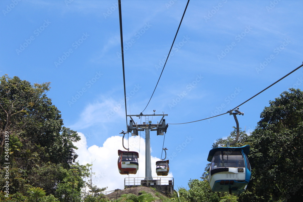 The cable car service to Genting Highlands, Malaysia