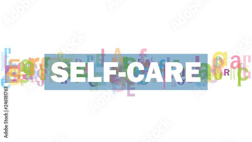 SELF-CARE colorful kinetic type banner