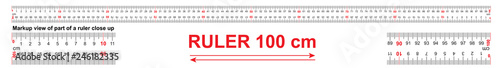 Bidirectional ruler 100 cm or 1000 mm. Used in construction, engineering, clothing manufacturing, carpentry.