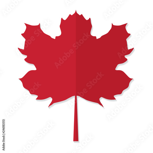 red maple leaf icon- vector illustration